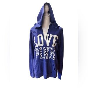 PINK Victorias Secret purple hoodie sweatshirt with LOVE PINK Size Medium